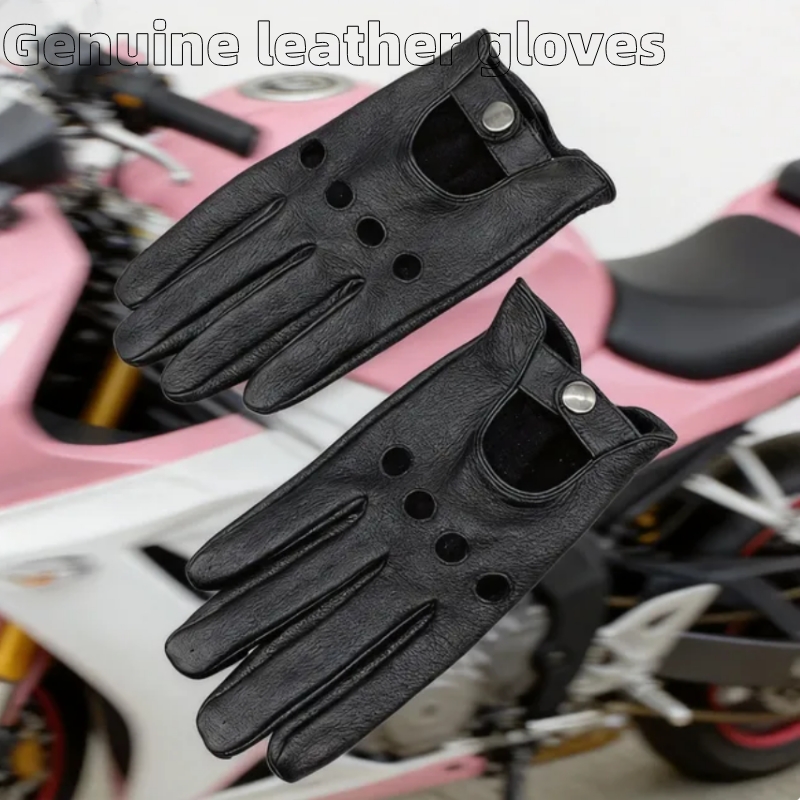 Leather Driving Glove - Wygodne w noszeniu rękawice motocyklowe z