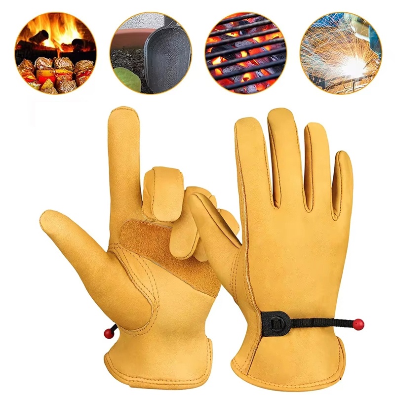 Leather Driving Glove - Rękawice skórzane męskie, rękawice robocze, miękka